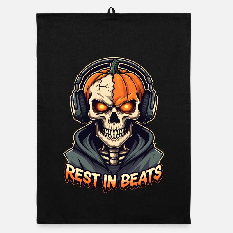 Sweat à capuche Rest in Beats Skull Torchon bio