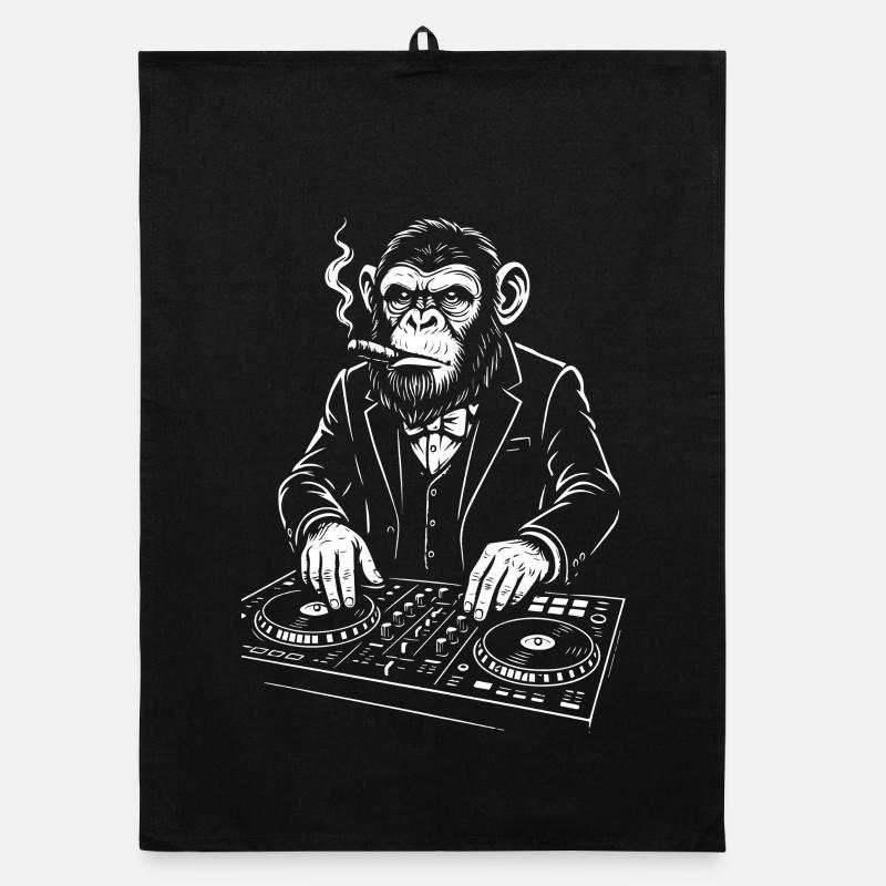 Monkey Club DJ in a Suit Organic dish towel