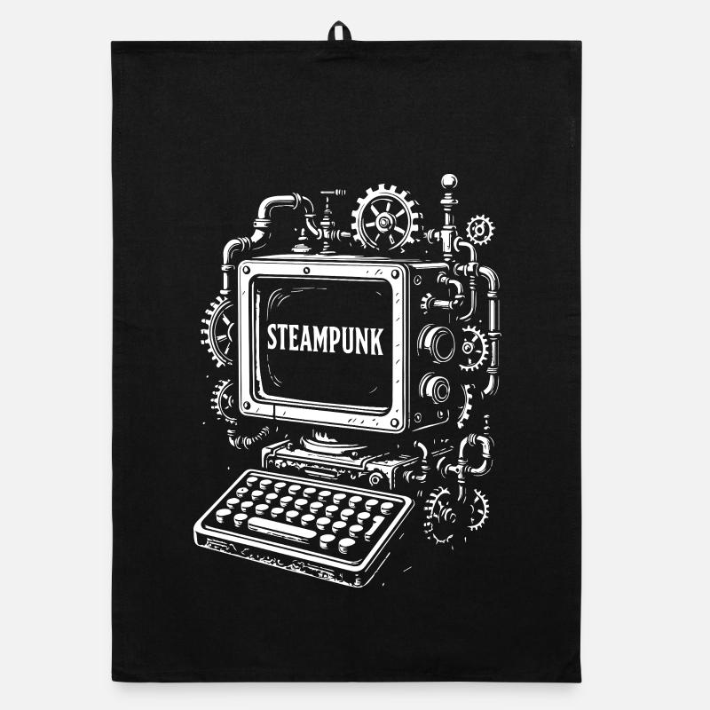 Engrenage d’ordinateur steampunk Torchon bio