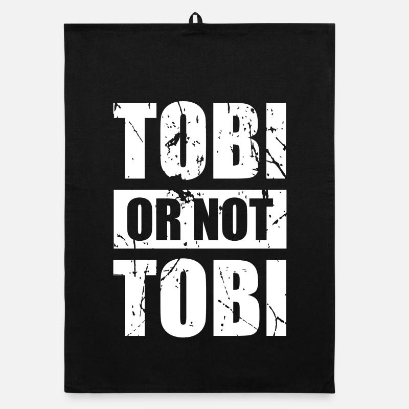 Tobi or not Tobi - Original Retro Design - Organic Geschirrtuch - Schwarz