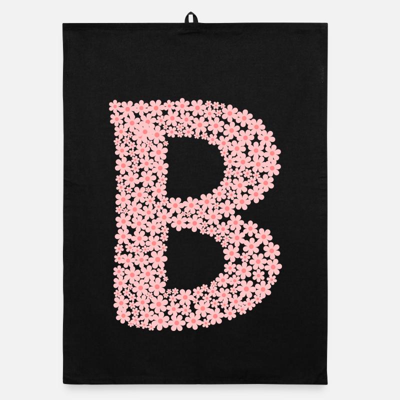 Blossom Monogram "B" Organic dish towel