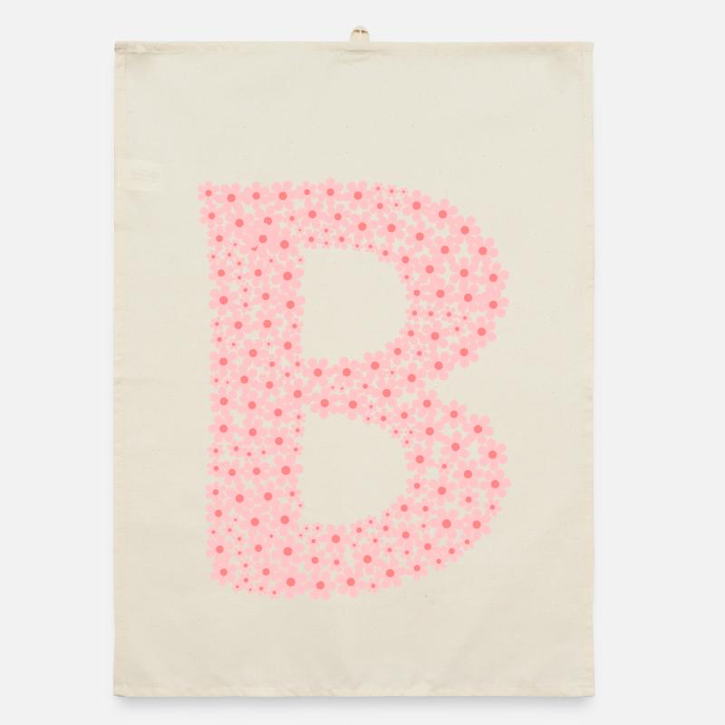 Blüten Monogramm "B" Organic Geschirrtuch