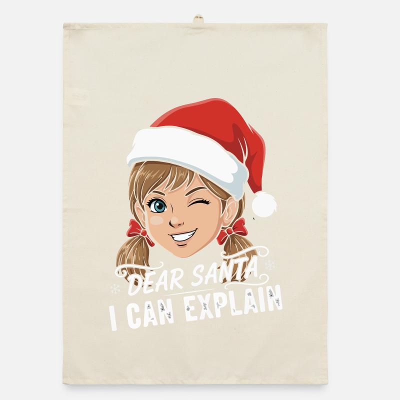 Dear Santa I Can Explain Organic dish towel