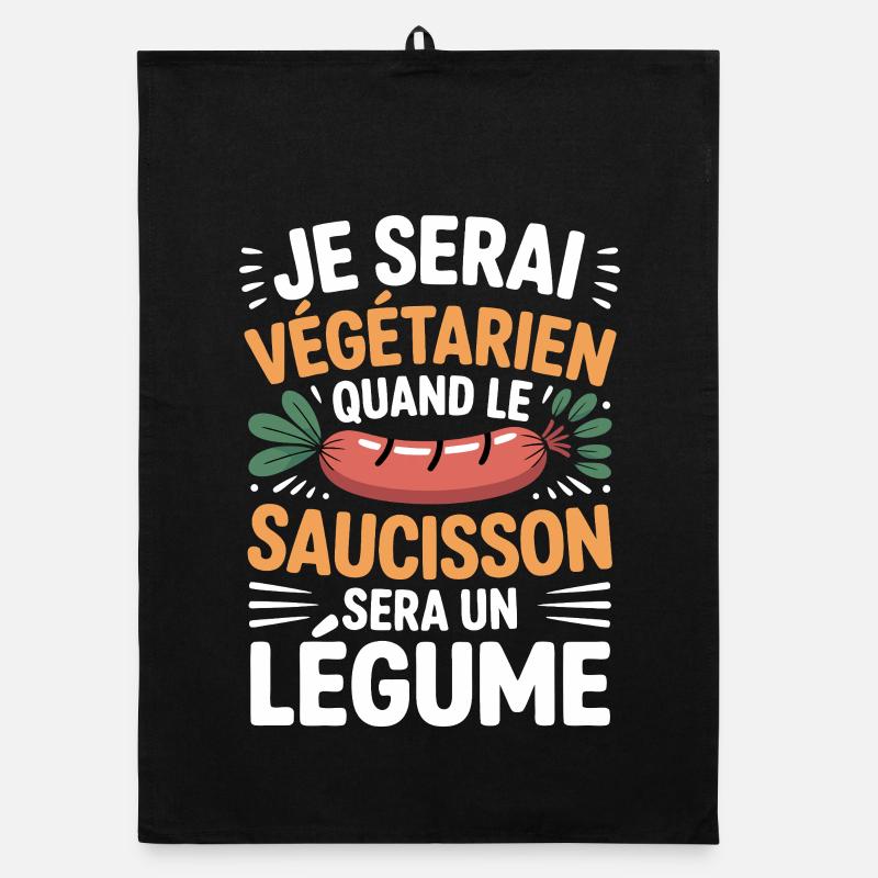 Humour Sausage – Never Vegetarian Organic dish towel