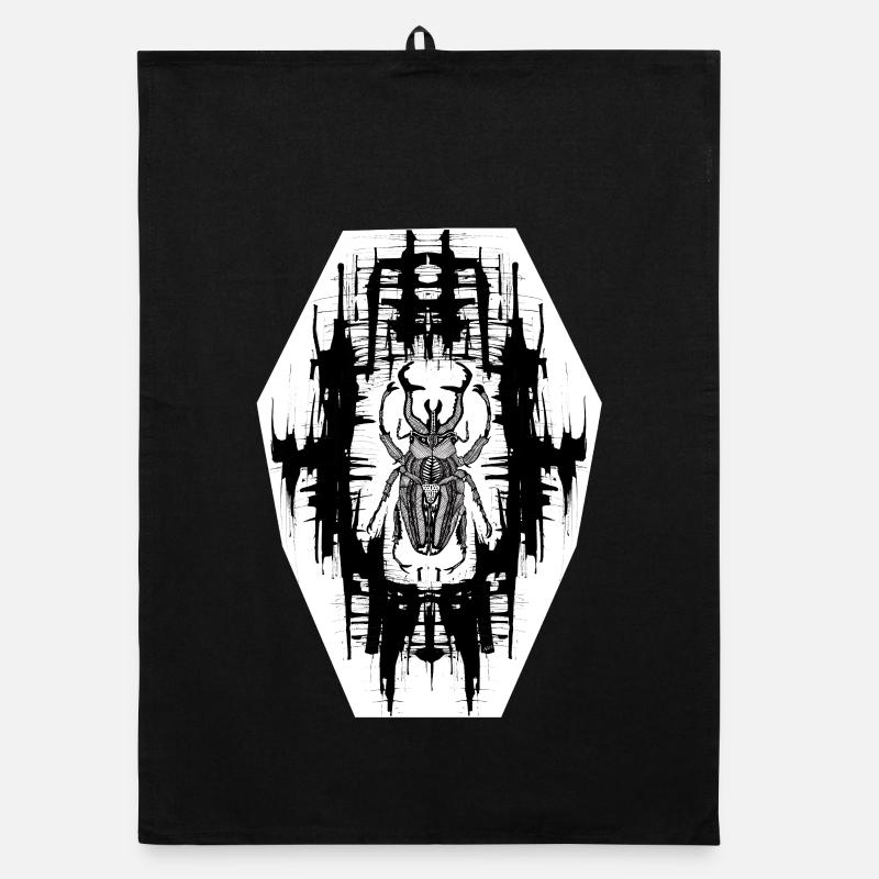 Schwarz-Weiß Scrab Design Nr. 6 Organic Geschirrtuch