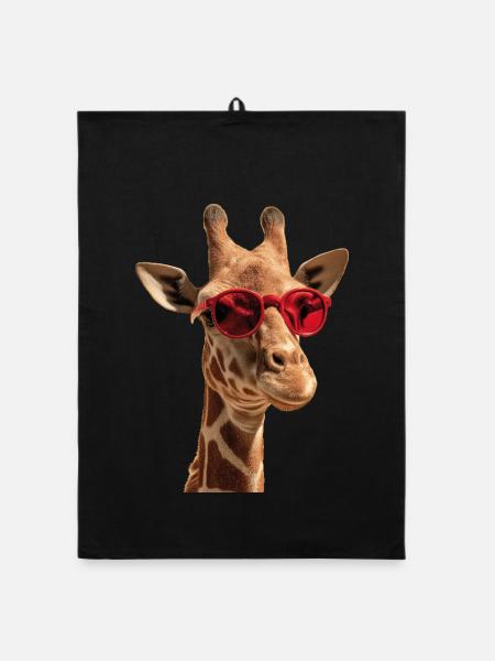 Lunettes de soleil girafe - Torchon bio - noir - Devant