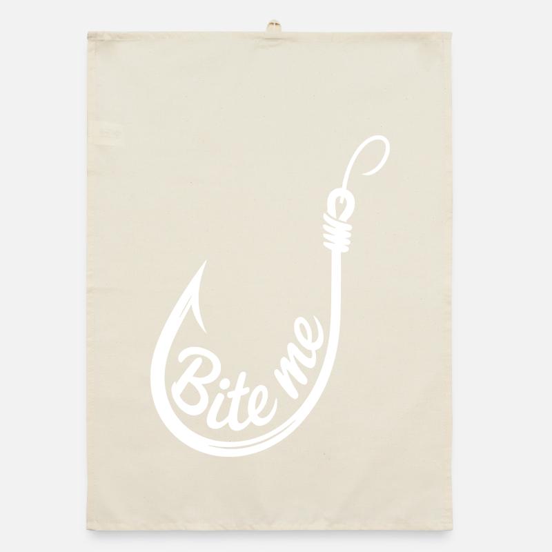 Bite Me Hook Illustration Organic dish towel