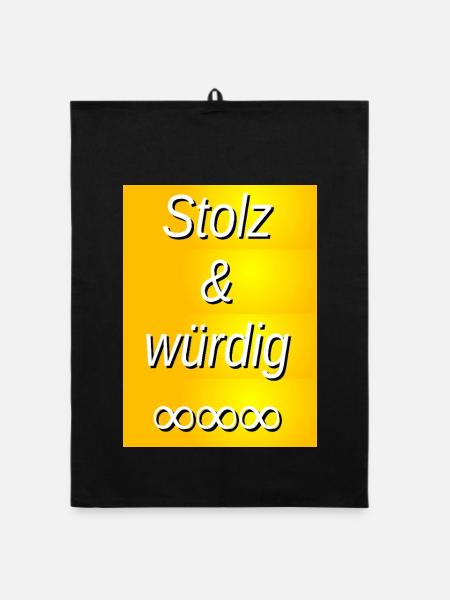 Stolz und Würdig Golddruck - Organic Geschirrtuch - Schwarz - Vorne