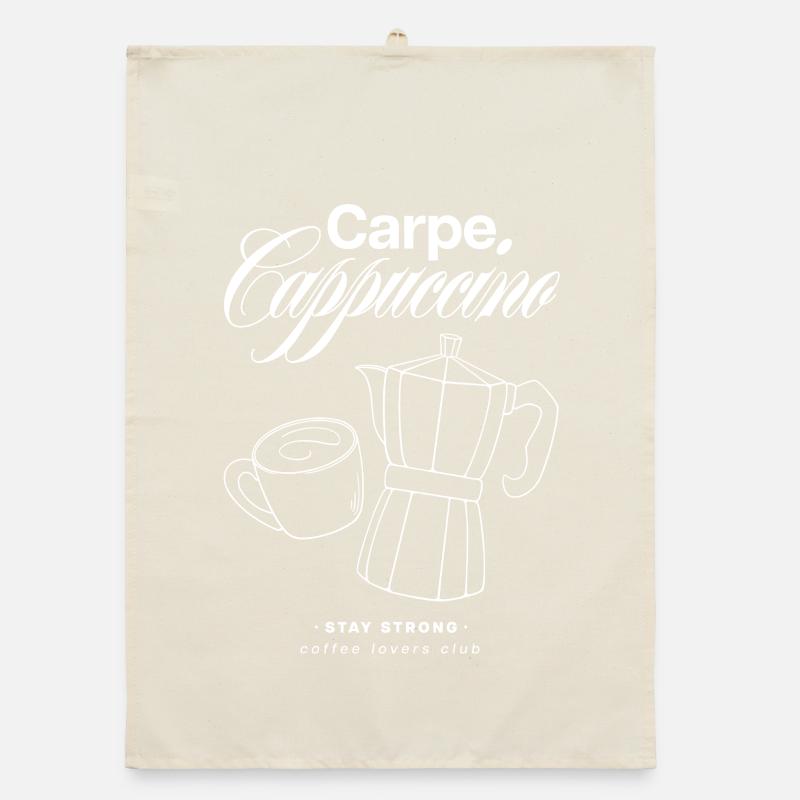 Carpe Cappuccino Design Organic dish towel