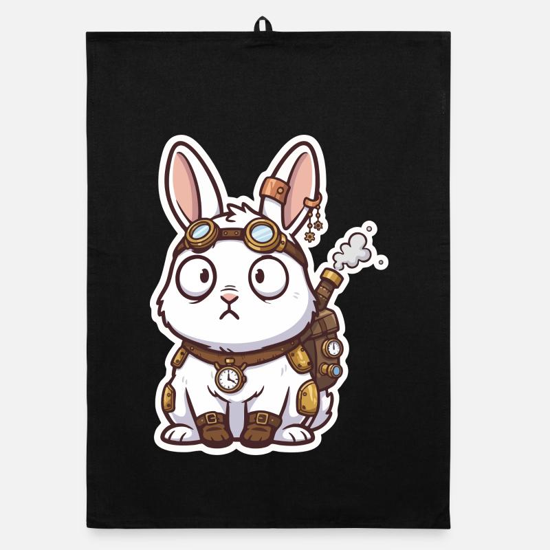 Steampunk Bunny Messenger Rucksack Steam Organic Geschirrtuch
