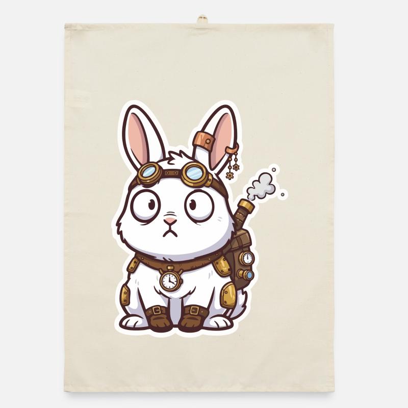 Steampunk Bunny Messenger Rucksack Steam Organic Geschirrtuch