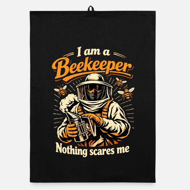Beekeeper Gift: I am a Beekeeper Nothing scares me Organic dish towel