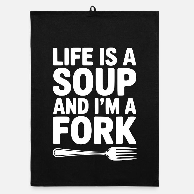 Das Leben ist eine Suppe und ich bin eine Gabel Organic Geschirrtuch