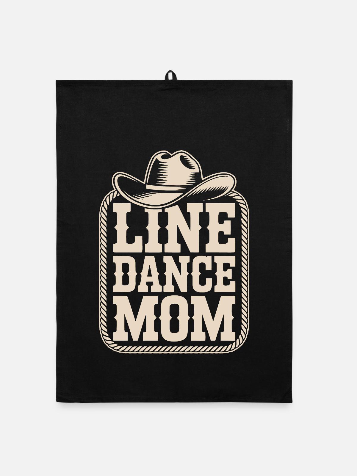 Line Dance Mom Western - Torchon bio - noir - Devant