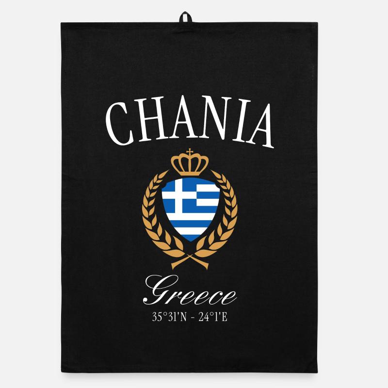 Chania Griechenland Wappen Krone – Reise Souvenir Organic Geschirrtuch