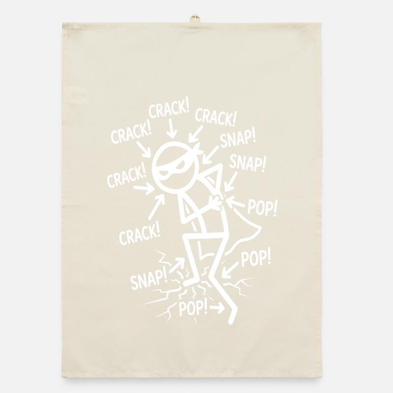 Crack Snap Pop Funny Ninja Joint Humor Organic dish towel