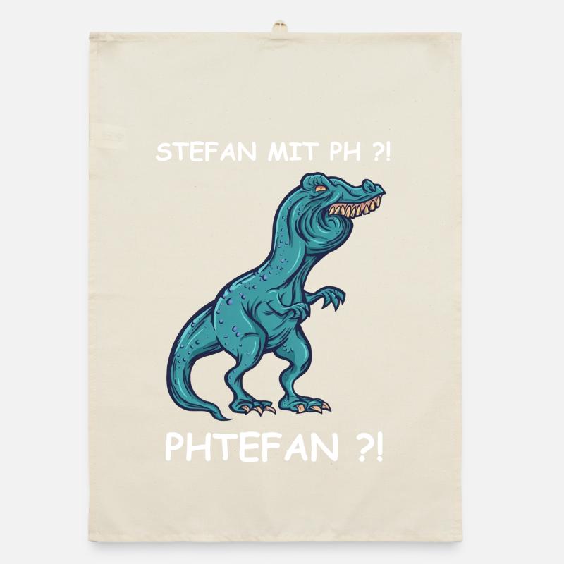 Blauer Dino mit Kick | Stefan Organic Geschirrtuch