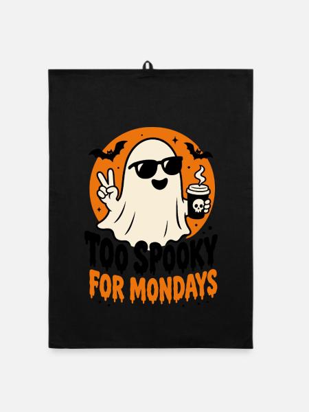 Café Fantôme pour les lundis d’Halloween - Torchon bio - noir - Devant