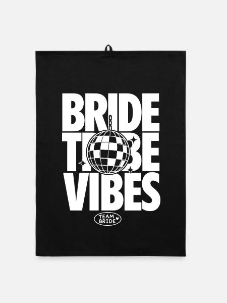 Bride Tribe Vibes Team Bride - Organic dish towel - black - Front