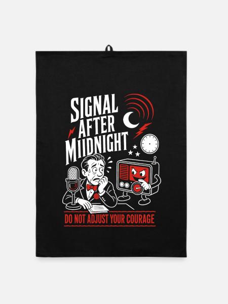 Signal After Midnight Radio Horror - Organic dish towel - black - Front