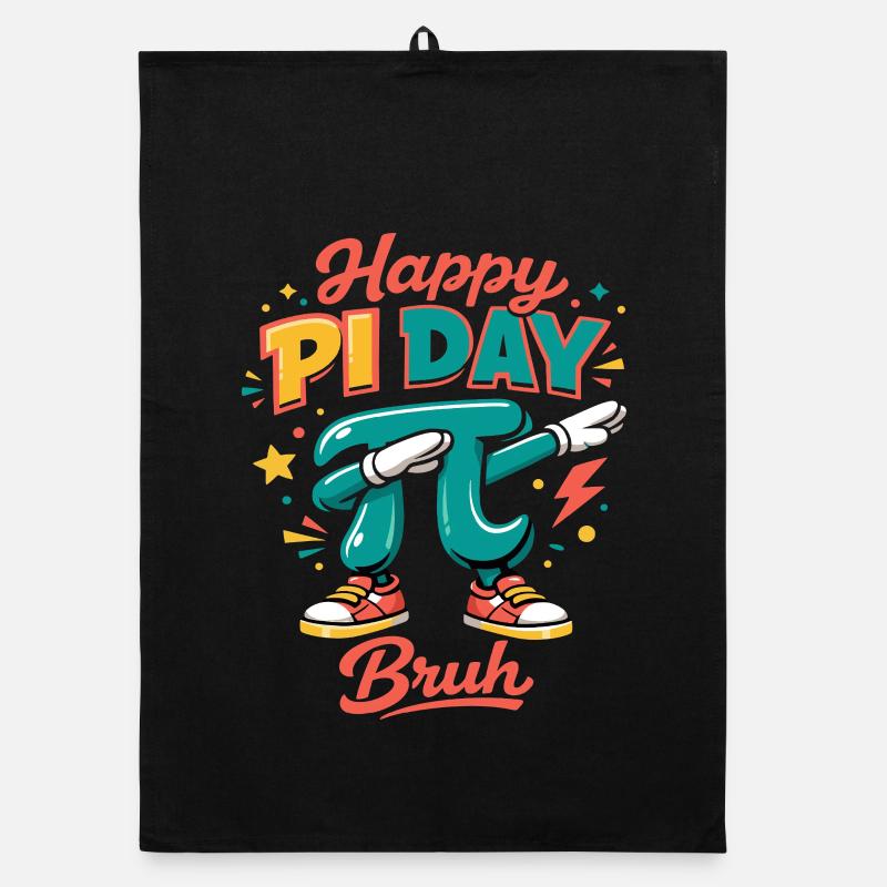 Happy Pi Day Bruh Dabbing Pi Mathe Spruch Retro Organic Geschirrtuch
