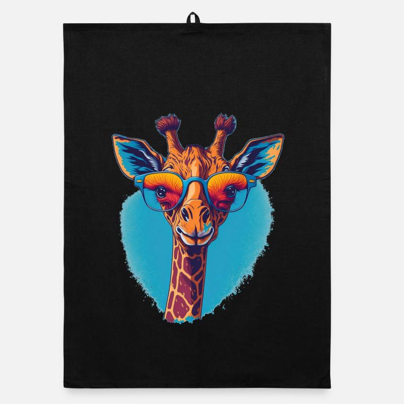 Giraffe mit Durchblick Organic Geschirrtuch