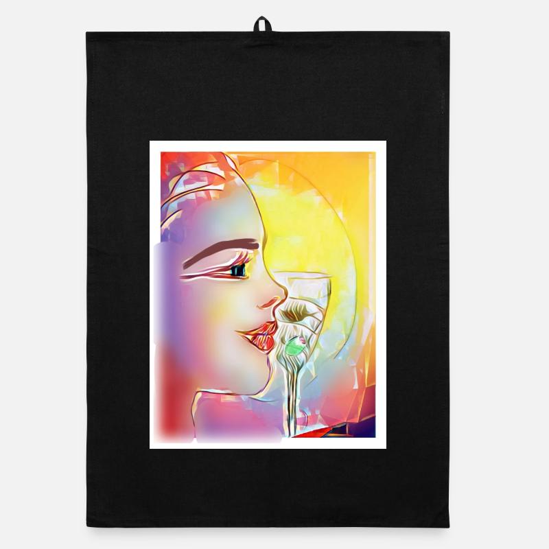 Colorful Profile Sipming - Organic dish towel - black
