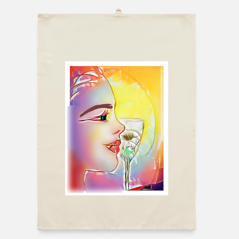 Profil coloré qui sirote Torchon bio