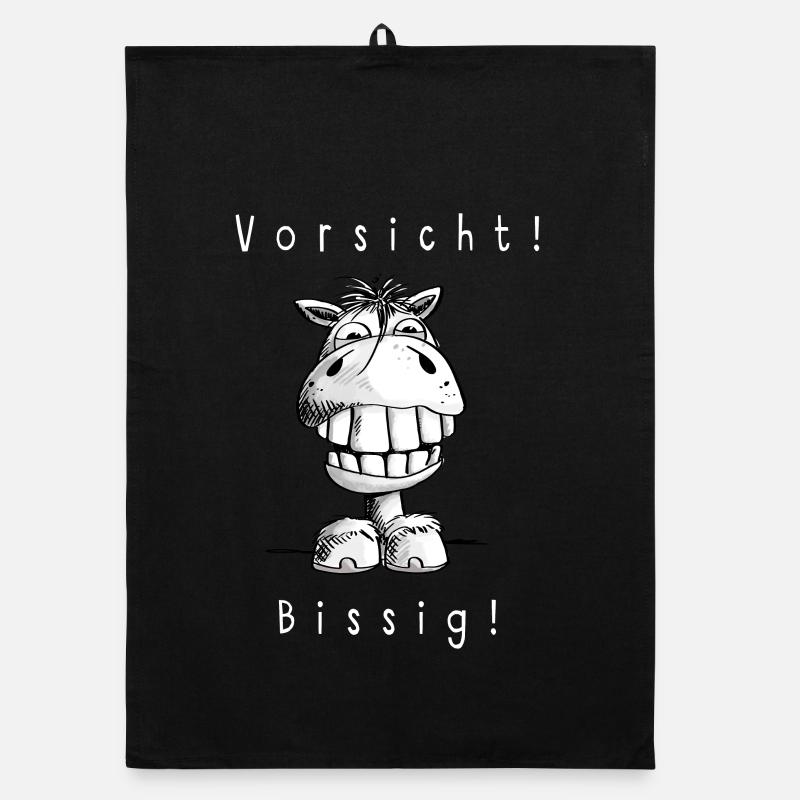 Beware Bissig - Cheval - Chevaux - Dent - Dents Torchon bio