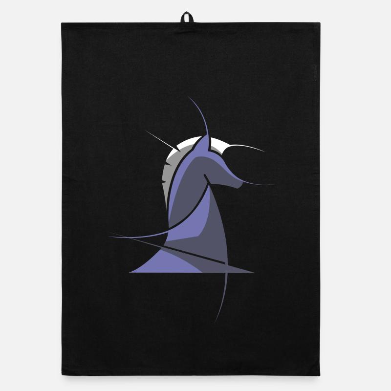 Schachpferd modern – Abstraktes Chess Design Organic Geschirrtuch