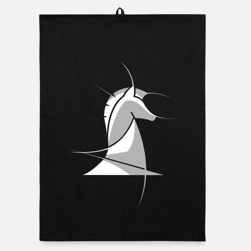 Schachpferd abstrakt – Minimal Chess Design Organic Geschirrtuch