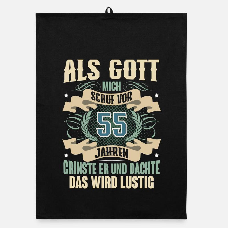 55. Geburtstag Als Gott Mich Schuf Vor Organic Geschirrtuch