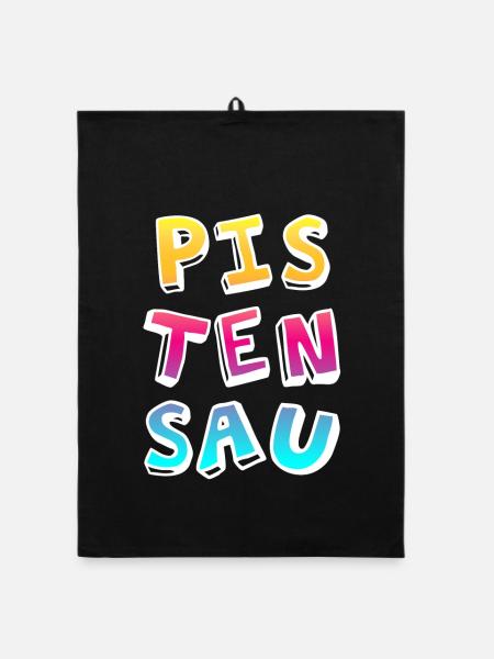 Pistensau Ski Holiday Fun Après-Ski Party colourful - Organic dish towel - black - Front