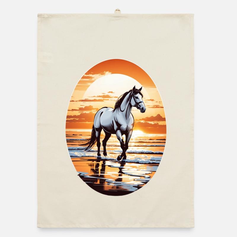 Cheval sur la plage Torchon bio