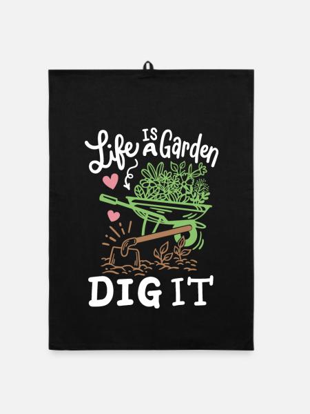 Gartenarbeit Garten Gärtner - Organic Geschirrtuch - Schwarz - Vorne