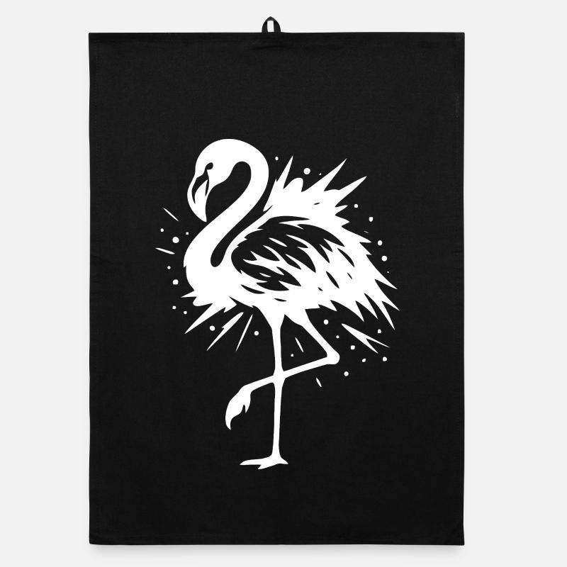 Elegant Flamingo Silhouette Organic dish towel