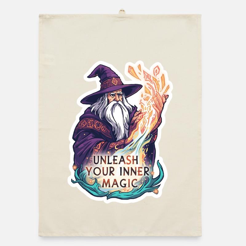 Old Wizard Magician – Unleash Your Inner Magic Organic dish towel