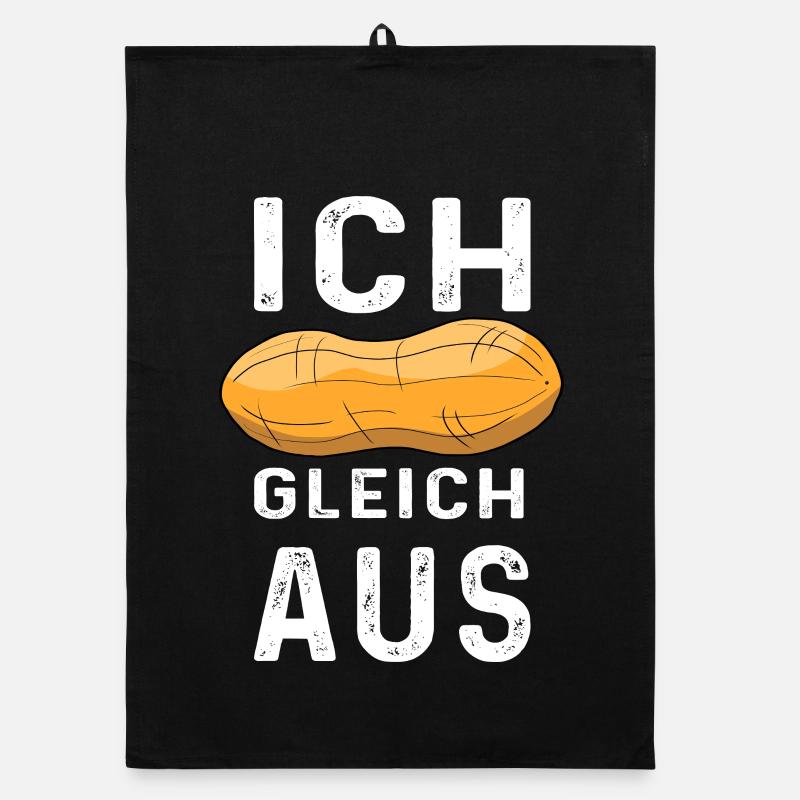 Erdnussmotiv mit humorvollem Text Organic Geschirrtuch