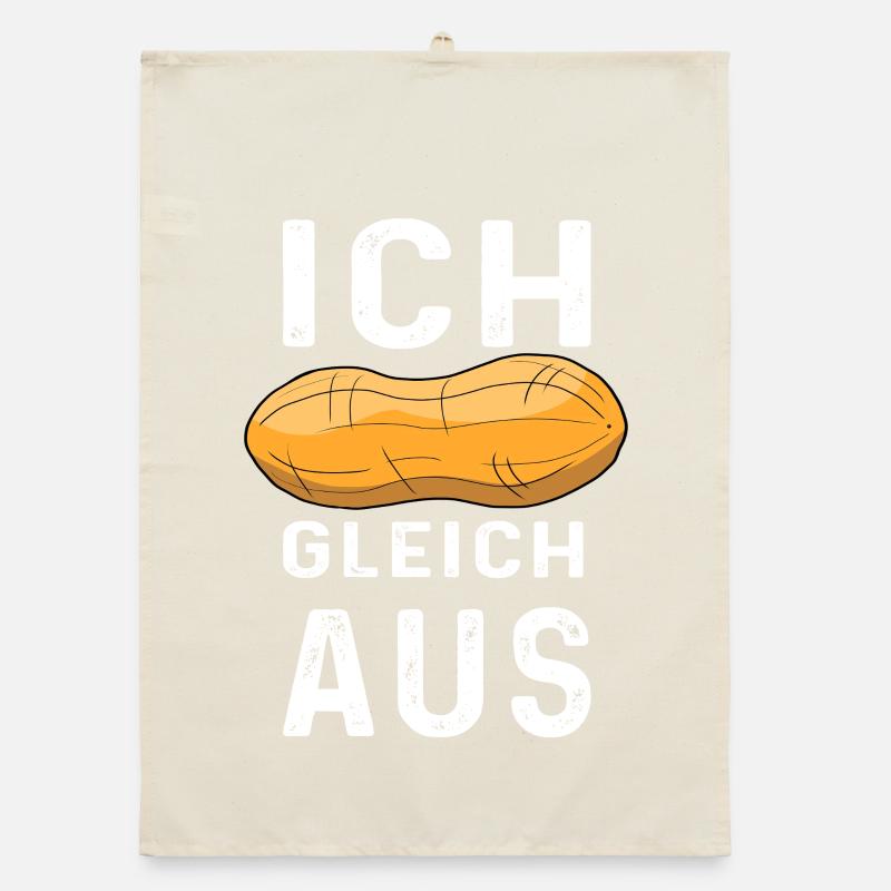 Peanut motif with humorous text Organic dish towel