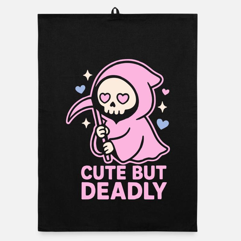 Cute but Deadly – Pastel Grim Reaper Kawaii Design Organic Geschirrtuch