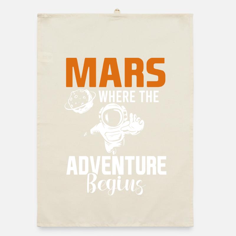 Mars Planet Space Vintage Rocket Organic dish towel