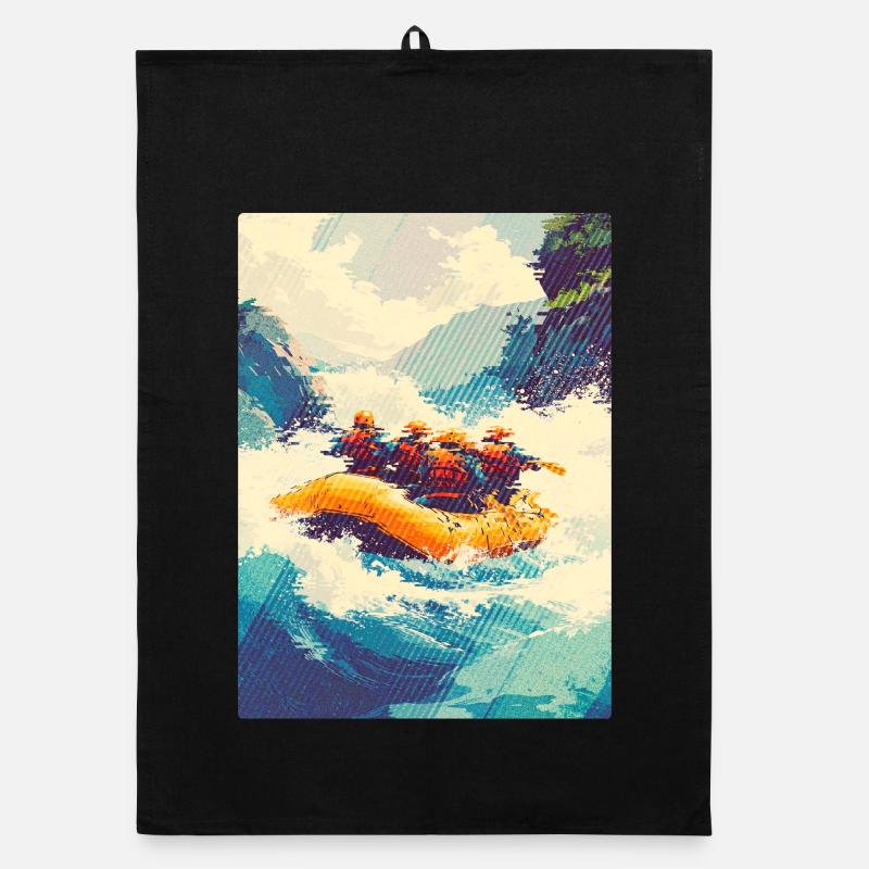 Rafting-Expedition in Wild Rapids Organic Geschirrtuch