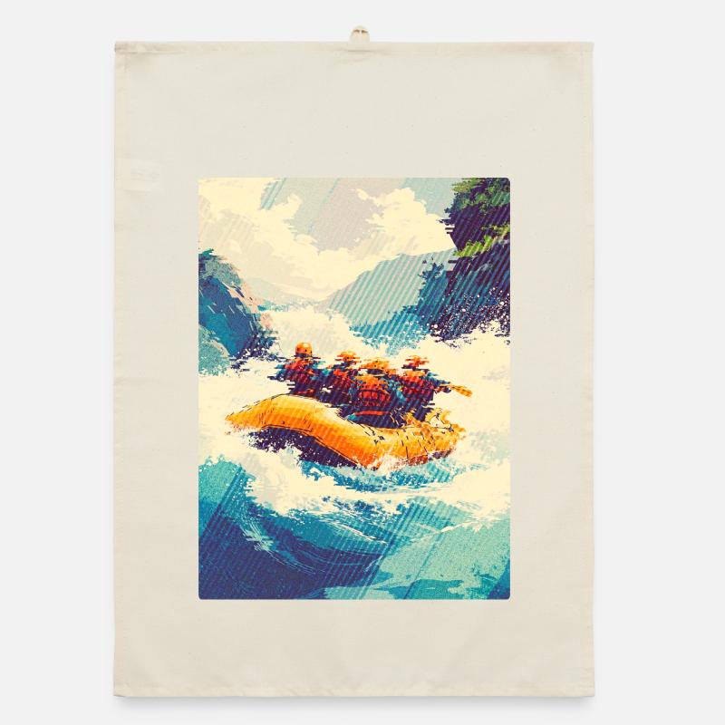 Rafting Expedition in Wild Rapids Organic dish towel