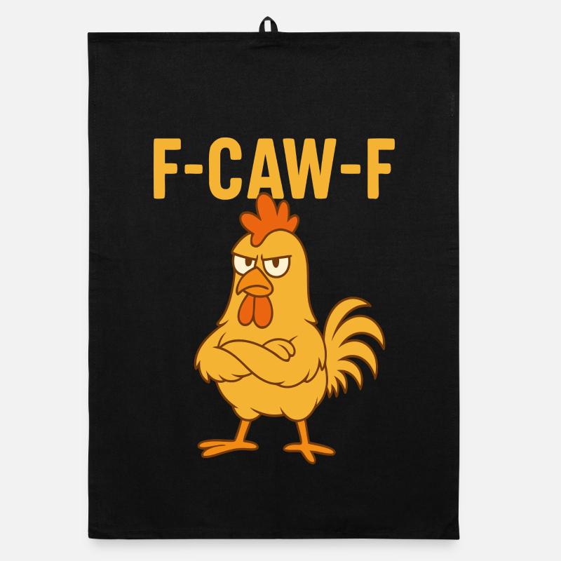 F-CAW-F Funny Chicken Organic dish towel
