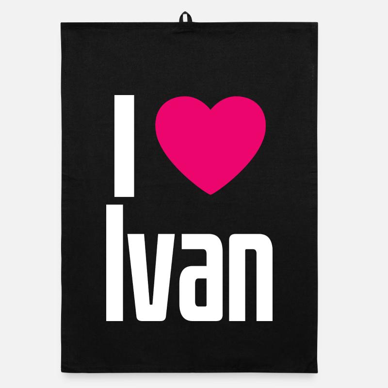 I Love Ivan Pink Heart I Love Ivan Organic dish towel