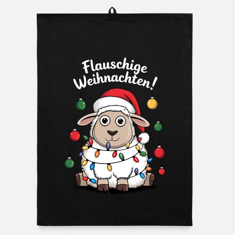 Lustiges Schaf Weihnachten Schäfer Bauernhof  Organic Geschirrtuch