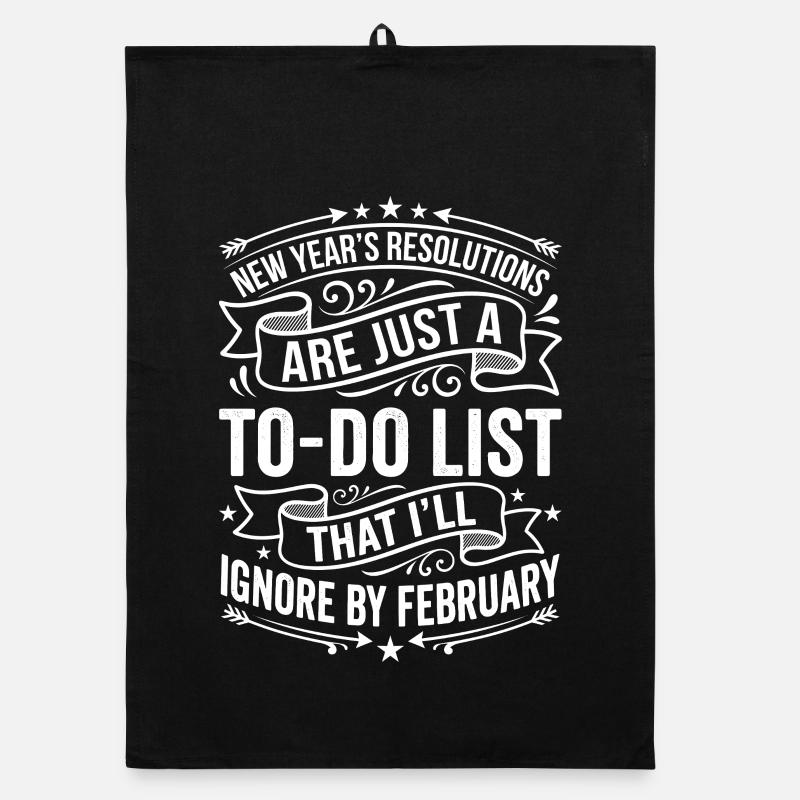 New Year's Resolution To Do List Saying Organic dish towel