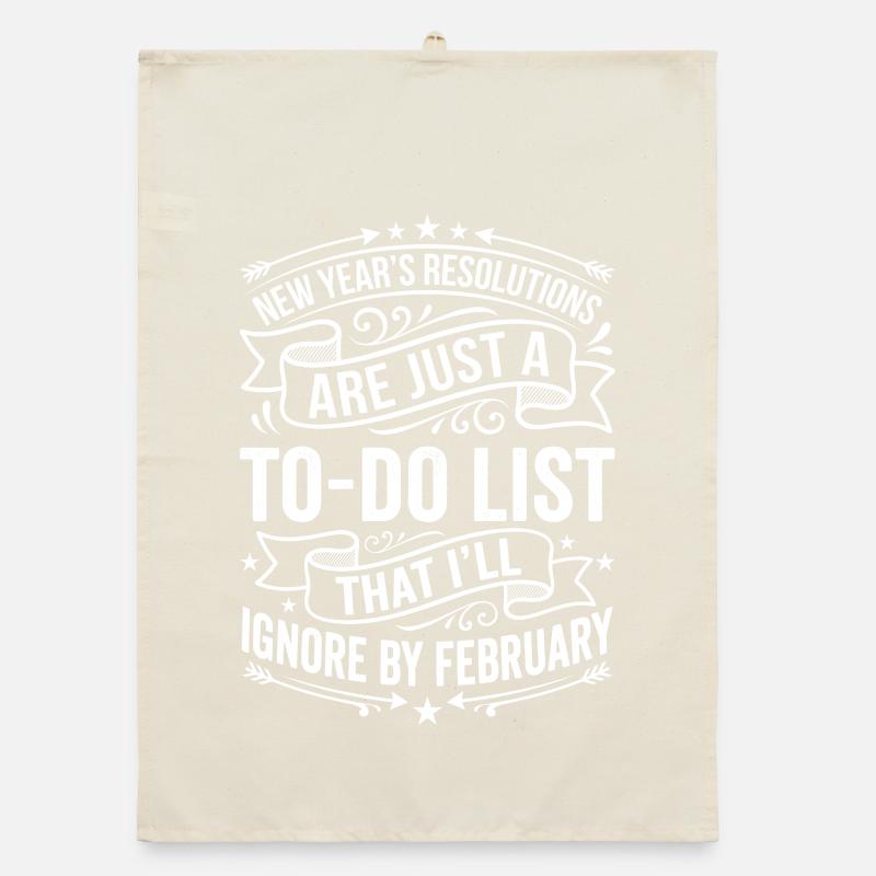 New Year's Resolution To Do List Saying Organic dish towel