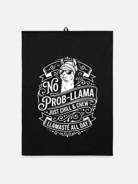 No Prob-Llama Chill & Chew - Organic Geschirrtuch - Schwarz - Vorne