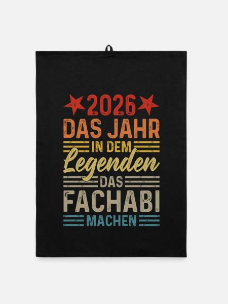 2026 Das Jahr in dem Legenden das Fachabi machen - Organic Geschirrtuch - Schwarz - Vorne
